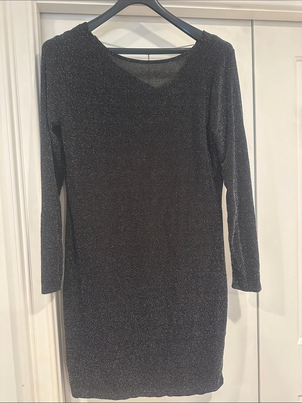 MICHAEL Michael Kors Black Sparkle Long-Sleeve Sheath Dress
